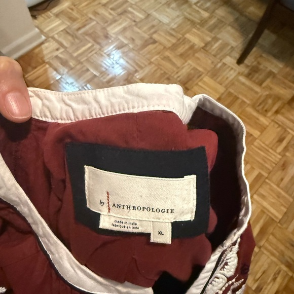 Anthropologie Burgundy embroidered maxi dress - Picture 3 of 6